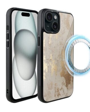 Etui do iPhone 15 IBIZU DropGuard Matt z MagSafe, Ethereal Essence, Szampańskie złoto