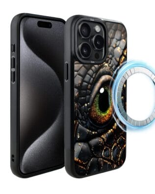 Etui do iPhone 15 Pro IBIZU DropGuard Matt z MagSafe, Smoki, Amber Dragon