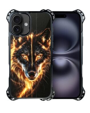 Etui do iPhone 16 Plus IBIZU DropGuard Ultra z MagSafe, Wilki, Ognisty Wilk