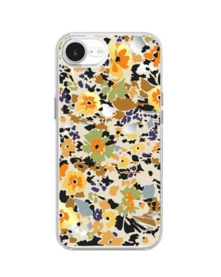 Etui do iPhone 17e przeźroczyste, silikonowe Flexi, malowane kwiatki