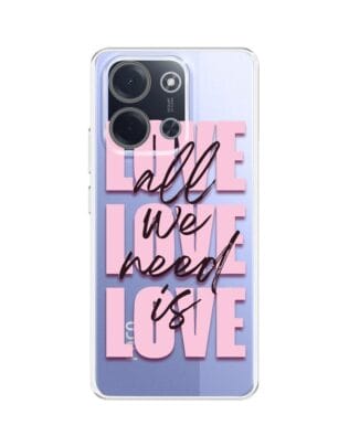 Etui do Xiaomi POCO C85 przeźroczyste, silikonowe Flexi, Positive Vibes, All We Need Is Love