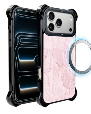 Etui do iPhone 17 Pro Max IBIZU DropGuard Ultra z MagSafe, Relief Garden, Tulipanowy fresk