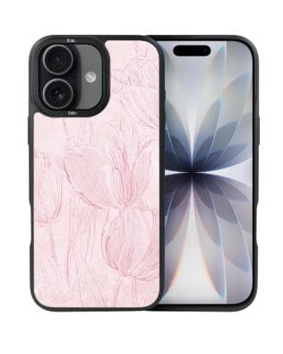 Etui do iPhone 17 IBIZU DropGuard Matt z MagSafe, Relief Garden, Tulipanowy fresk
