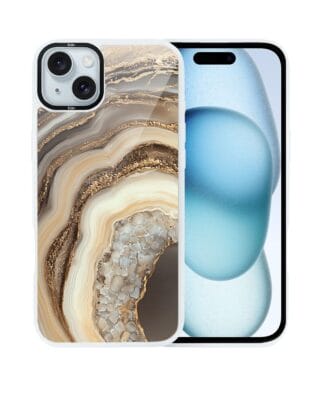 Etui do iPhone 15 IBIZU DropGuard Matt z MagSafe, Ethereal Essence, Miodowy agat