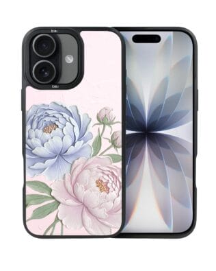 Etui do iPhone 17 IBIZU DropGuard Matt z MagSafe, Relief Garden, Piwoniowy róż