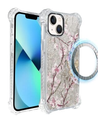 Etui do iPhone 13 IBIZU DropGuard Ultra z MagSafe, Modern Classics, Mozaika kwitnącej wiśni