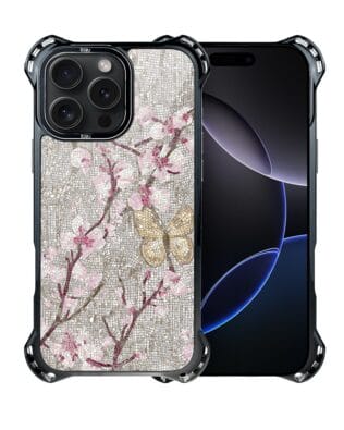 Etui do iPhone 16 Pro Max IBIZU DropGuard Ultra z MagSafe, Modern Classics, Mozaika kwitnącej wiśni