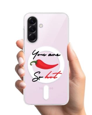 Etui do Samsung Galaxy A57 z MagSafe przeźroczyste, silikonowe Flexi, papryczka chilli