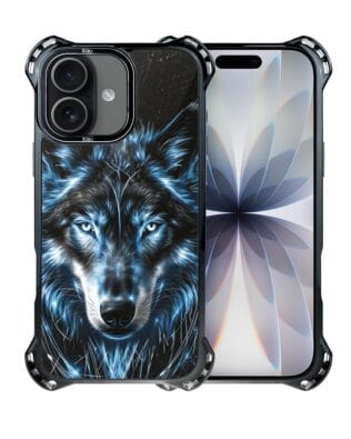 Etui do iPhone 17 IBIZU DropGuard Ultra z MagSafe, Wilki, Lodowy Wilk