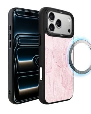Etui do iPhone 17 Pro IBIZU DropGuard Matt z MagSafe, Relief Garden, Tulipanowy fresk