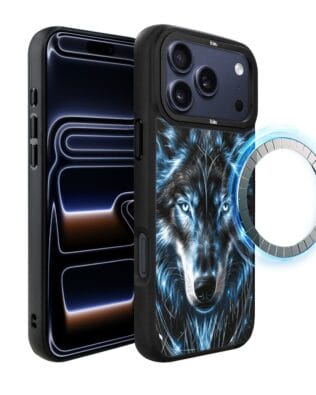 Etui do iPhone 17 Pro Max IBIZU DropGuard Matt z MagSafe, Wilki, Lodowy Wilk