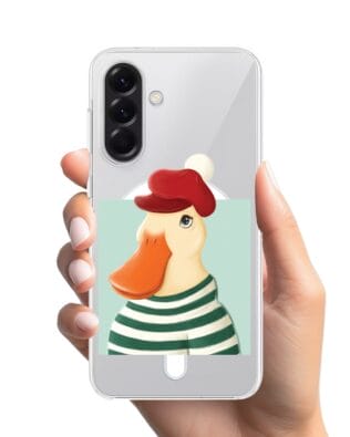 Etui do Samsung Galaxy A57 z MagSafe przeźroczyste, silikonowe Flexi, kaczuszka