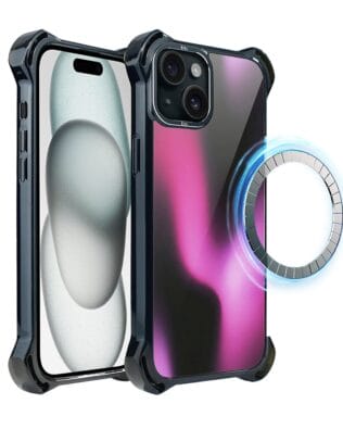 Etui do iPhone 15 Plus IBIZU DropGuard Ultra z MagSafe, Twilight Dreams, Magenta Flow