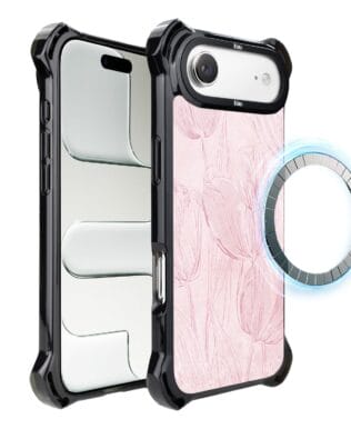 Etui do iPhone Air IBIZU DropGuard Ultra z MagSafe, Relief Garden, Tulipanowy fresk