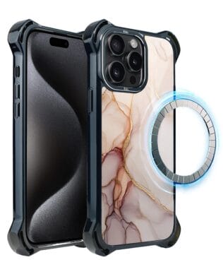 Etui do iPhone 15 Pro Max IBIZU DropGuard Ultra z MagSafe, Ethereal Essence, Różany alabaster