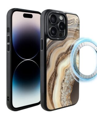 Etui do iPhone 14 Pro Max IBIZU DropGuard Matt z MagSafe, Ethereal Essence, Miodowy agat