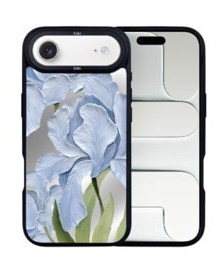 Etui do iPhone Air IBIZU DropGuard Matt z MagSafe, Relief Garden, Błękitny irys