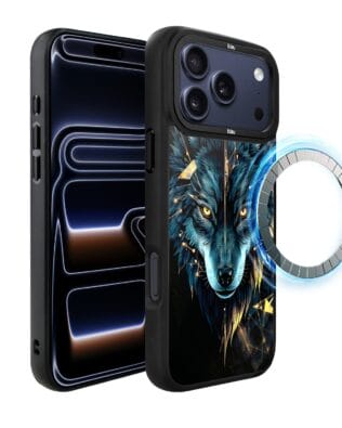 Etui do iPhone 17 Pro IBIZU DropGuard Matt z MagSafe, Wilki, Wilk Mocy