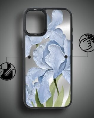 Etui do iPhone 16 Plus IBIZU DropGuard Matt z MagSafe, Relief Garden, Błękitny irys