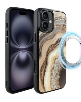 Etui do iPhone 16 IBIZU DropGuard Matt z MagSafe, Ethereal Essence, Miodowy agat