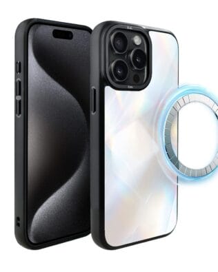 Etui do iPhone 15 Pro IBIZU DropGuard Matt z MagSafe, Ethereal Essence, Opalizujący diament