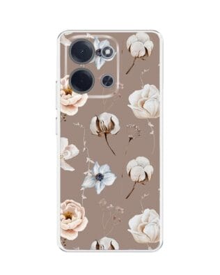 Etui do Xiaomi POCO C85 przeźroczyste, silikonowe Flexi, Summer Patterns, akwarelowe kwiatki