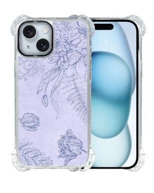 Etui do iPhone 15 IBIZU DropGuard Ultra z MagSafe, Relief Garden, Kwiatowa płaskorzeźba