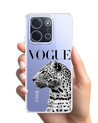 Etui do Xiaomi POCO C85 przeźroczyste, silikonowe Flexi, Positive Vibes, Tygrys Vogue
