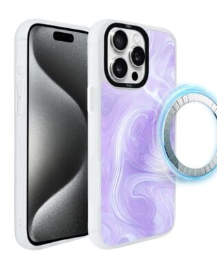 Etui do iPhone 15 Pro IBIZU DropGuard Matt z MagSafe, Ethereal Essence, Lawendowy wir