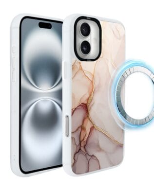 Etui do iPhone 16 Plus IBIZU DropGuard Matt z MagSafe, Ethereal Essence, Różany alabaster