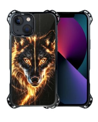 Etui do iPhone 13 IBIZU DropGuard Ultra z MagSafe, Wilki, Ognisty Wilk