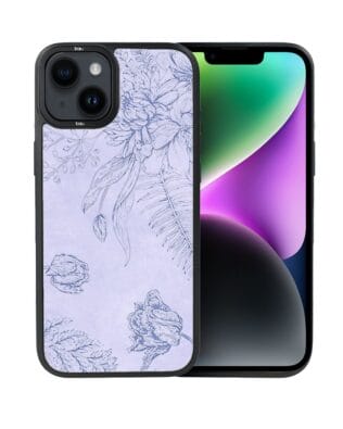 Etui do iPhone 14 Plus IBIZU DropGuard Matt z MagSafe, Relief Garden, Kwiatowa płaskorzeźba