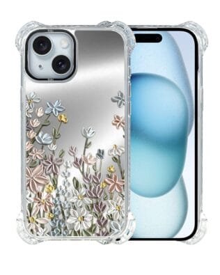 Etui do iPhone 15 IBIZU DropGuard Ultra z MagSafe, Relief Garden, Wiosenna łąka