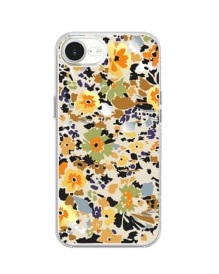 Etui do iPhone 17e z MagSafe przeźroczyste, silikonowe Flexi, malowane kwiatki