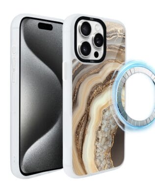 Etui do iPhone 15 Pro IBIZU DropGuard Matt z MagSafe, Ethereal Essence, Miodowy agat