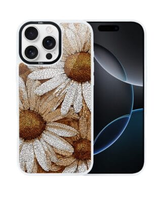 Etui do iPhone 16 Pro IBIZU DropGuard Matt z MagSafe, Modern Classics, Mozaika rumianków