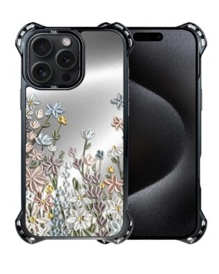 Etui do iPhone 15 Pro Max IBIZU DropGuard Ultra z MagSafe, Relief Garden, Wiosenna łąka