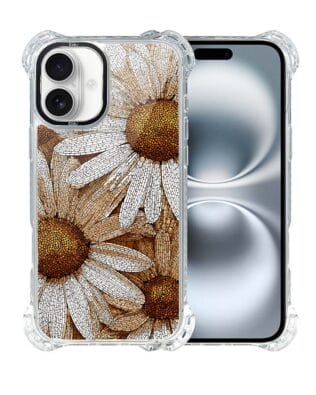 Etui do iPhone 16 IBIZU DropGuard Ultra z MagSafe, Modern Classics, Mozaika rumianków