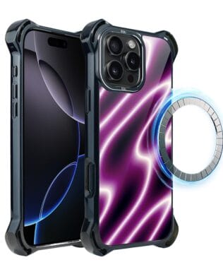Etui do iPhone 16 Pro Max IBIZU DropGuard Ultra z MagSafe, Twilight Dreams, Neonowa fala