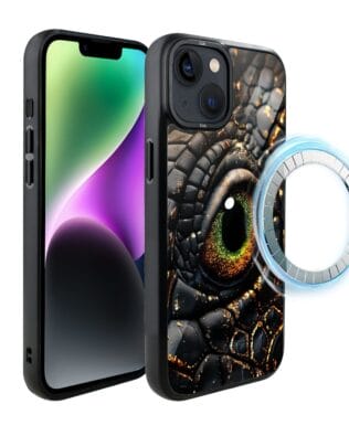 Etui do iPhone 14 IBIZU DropGuard Matt z MagSafe, Smoki, Amber Dragon