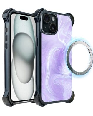 Etui do iPhone 15 Plus IBIZU DropGuard Ultra z MagSafe, Ethereal Essence, Lawendowy wir