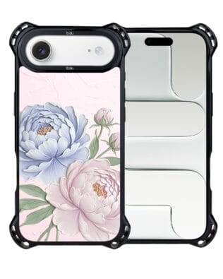 Etui do iPhone Air IBIZU DropGuard Ultra z MagSafe, Relief Garden, Piwoniowy róż