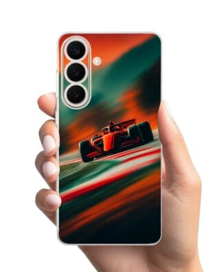 Etui do Samsung Galaxy S26 Plus przeźroczyste, silikonowe Flexi, Szybkie Auta, Wyścig F1