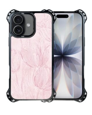 Etui do iPhone 17 IBIZU DropGuard Ultra z MagSafe, Relief Garden, Tulipanowy fresk