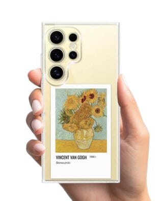 Etui do Samsung Galaxy S24 Ultra z MagSafe przeźroczyste, silikonowe Flexi, słoneczniki Van Gogh