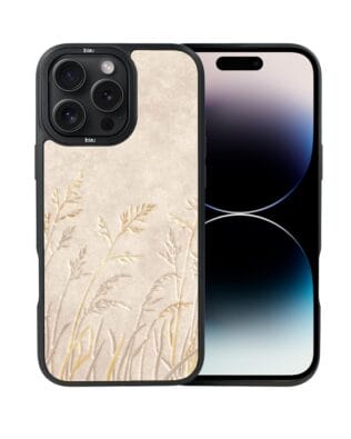 Etui do iPhone 14 Pro IBIZU DropGuard Matt z MagSafe, Relief Garden, Kłosy z piaskowca