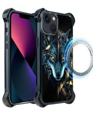 Etui do iPhone 13 IBIZU DropGuard Ultra z MagSafe, Wilki, Wilk Mocy