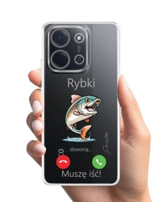 Etui do Xiaomi POCO C85 przeźroczyste, silikonowe Flexi, rybki dzwonią
