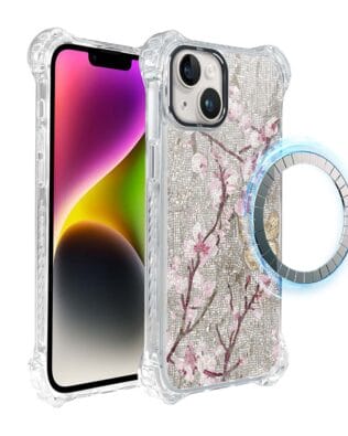 Etui do iPhone 14 Plus IBIZU DropGuard Ultra z MagSafe, Modern Classics, Mozaika kwitnącej wiśni