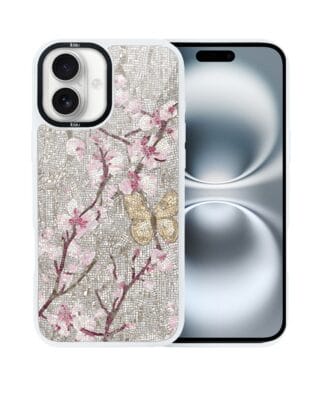 Etui do iPhone 16 IBIZU DropGuard Matt z MagSafe, Modern Classics, Mozaika kwitnącej wiśni